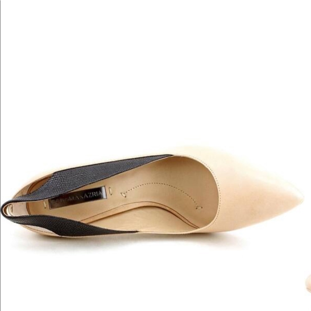 BCBG Max Azria Raine Pointed Toe Leather Nude Heel - Picture 3 of 7